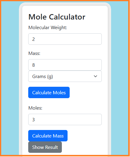 Mole Calculator